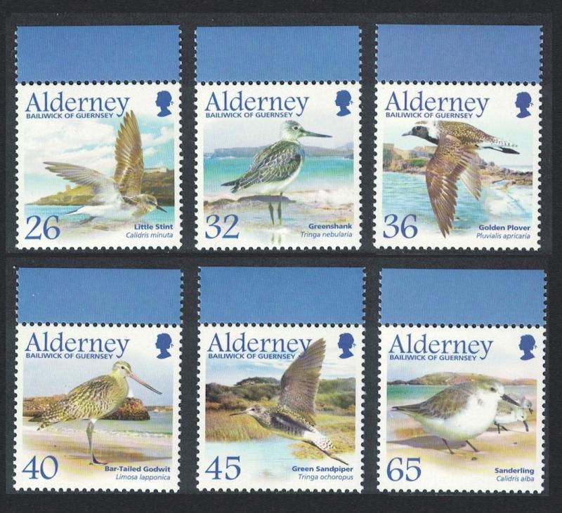 Alderney Migrating Birds 4th series Waders 6v Top Margins SG#A259-64