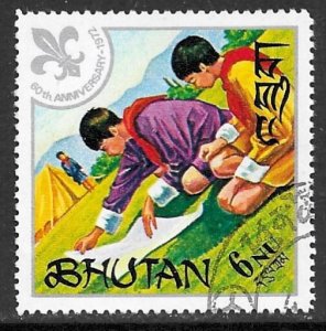 BHUTAN 1971 6nu BOY SCOUTS Issue Sc 139 CTO Used