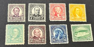 US Scott #555, 559, 561-565, 568 VF Mint LH CV $70.50/ Price $45 + $1 shipping