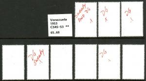 1951 Venezuela Arms of Yaracuy & Tropical Foliage A/M set MOG Sc# C545 / C553