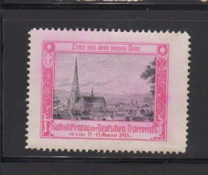 German Advertising Stamp- 1913 Catholic Day, Germans of Austria Linz