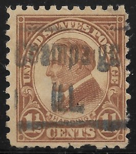 IL Precancels: Champaign 406; Better Type ($3); 1½c 1923 p10 Defin Issue #582