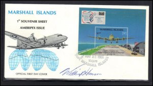 Event FDC Marshall Islands Aircraft Souvenir Sheet (Cachet-U/A) BoxCV0353