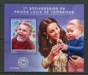 Central African Republic 2019: 1st Birthday of Prince Louis   s/sheet mint nh