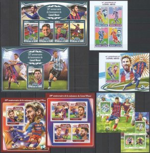 St 2016-2017 Lionel Messi Sport Football Legend 4Kb+4Bl Mnh Stamps