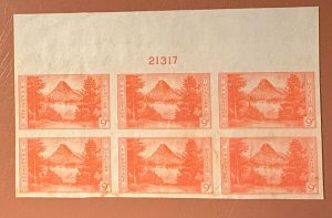 Scott #764 plate block XF MNH