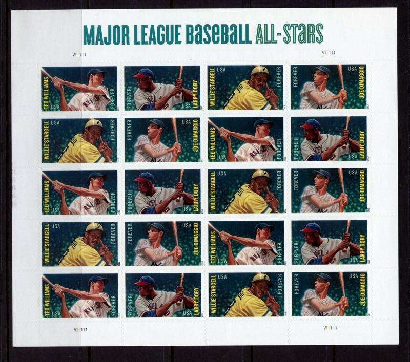 UNITED STATES  SCOTT#4697b  FOREVER BASEBALL  ALL-STARS  SHEET OF 20  MINT  NH