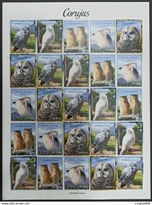 Imperf 2014 Sao Tome & Principe Owls Birds Fauna #5594-98 Unique Big Sh ** Qw86