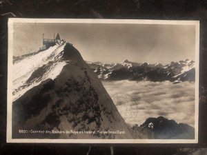 1931 Switzerland RPPC Postcard Cover To Paris France the rocks of Naye in winter