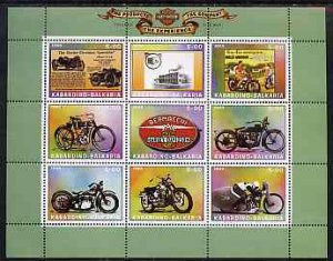 KABARDINO - 1999 - Motorcycles - Perf 9v Sheet - Mint Never Hinged-Private Issue