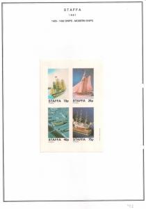 SCOTLAND - STAFFA - 1981 - Modern Ships - Imperf 4v Sheet - MLH