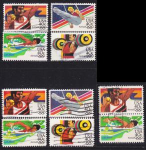 USA [1983] MiNr 1622-25 ( O/used ) [01] Olympiade Satz A, Satz F, Zdr