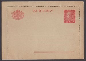 SWEDEN - 15ore POSTAL STATIONERY LETTERCARD - UNUSED