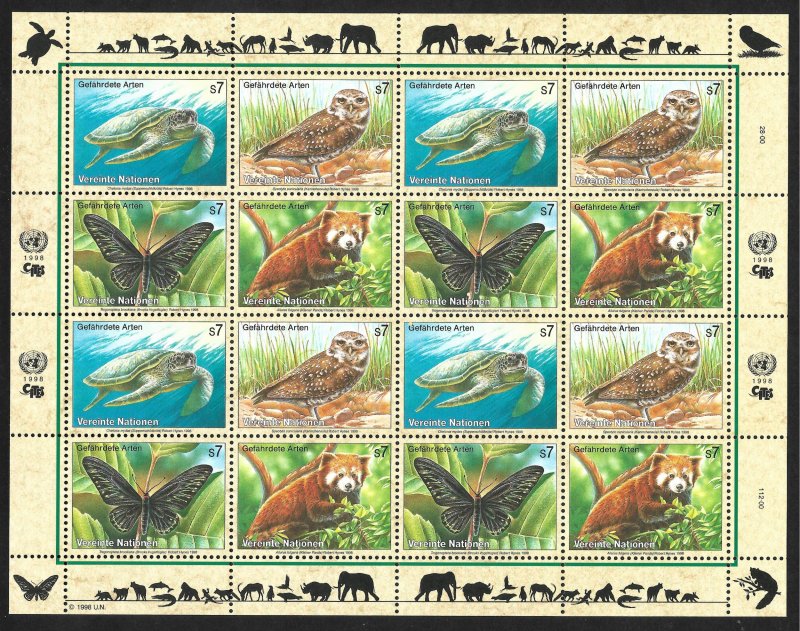 Doyle's_Stamps: MNH Complete Set 1998 U.N. Endangered Species Sheets