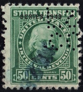 RD148 50¢ Stock Transfer Stamp (1943) Perfin