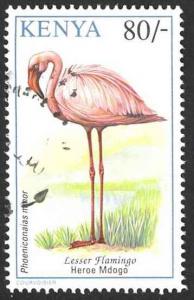 Kenya Sc# 609 Used (b) 1993 80sh Lesser Flamingo