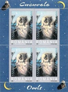 Romania 2003 birds of prey owls MNH stamps in sheets  