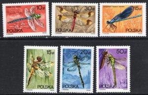 Thematic stamps POLAND 1988 DRAGONFLYS 3147/52 mint