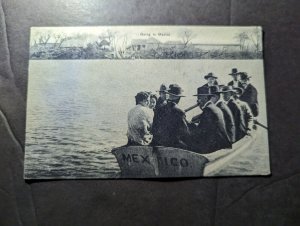 1910 Mexico PPC Postcard Cover to Stillwater NY USA Mexican Canoe