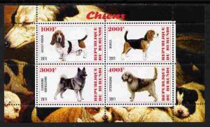 Burundi 2011 Dogs #9 perf sheetlet containing 4 values un...