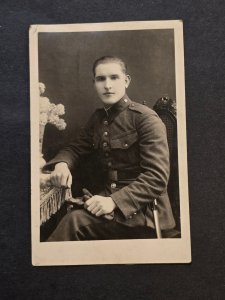 Pre-War German Soldier Portrait Photo Poscard RPPC Bratislava Dated 1933–34