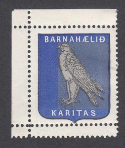 Iceland Scarce Poster Stamp 1904 KARITAS CHILDREN AID