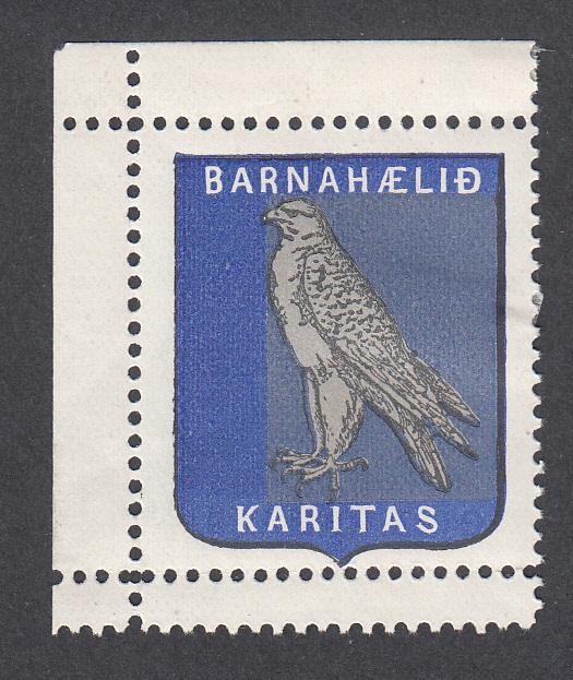 Iceland Scarce Poster Stamp 1904 KARITAS CHILDREN AID