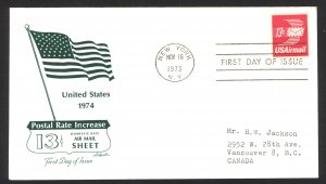 USA Sc# C79 (Artmaster) FDC (a) (New York, NY) 1973 11.16 13c Air Mail