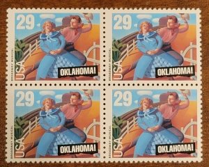 US Stamps Scott 2722 Block Of 4 Oklahoma MNH OG 29c 1993