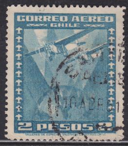 Chile C40 Two Airplanes Over Globe 1934