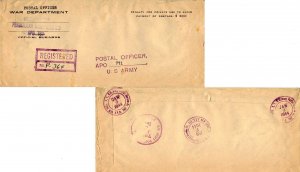 United States A.P.O.'s War Department Penalty 1944 New York, N.Y. U.S. Army P...