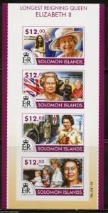 SOLOMON ISLANDS QE II LONGEST LIVING BRITISH MONARCH-PRINCESS DIANA  SHT IMPF NH