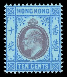 Hong Kong 1903 KEVII 10c purple & blue/blue superb MNH. SG 67. Sc 76.