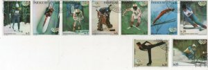 Thematic Stamps Sports - PARAGUAY 1980 WINTER OLYMPICS 9v  L.Placid used