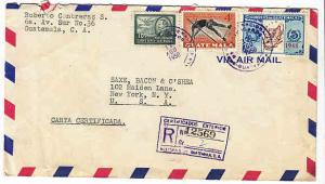 Guatemala Certified Airmail Cover to US 1950