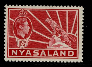 NYASALAND PROTECTORATE GVI SG132, 1½d carmine, LH MINT. Cat £11.