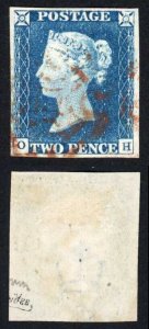 1840 2d Steel Blue (OH) Spec D1(5) Plate 1 Great Colour Superb Four Margins