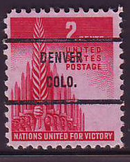 Denver CO, 907-71 Bureau Precancel, 2¢ Allied Nations