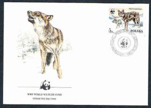 Poland 1985 WWF - Wolf, Panda Emblem, Wild Life, Mammal, Animal FDC # 7927