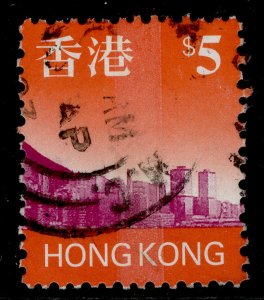 HONG KONG QEII SG860, 1997 $5 deep magenta & bright orange, FINE USED.