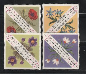 Croatia NSL Government In Exile MNH Flowers (A)