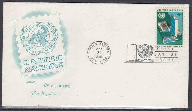 United Nations Scott 187 Artmaster FDC - UN Headquaters