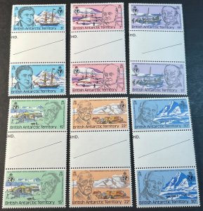 BRITISH ANTARCTIC TERR. # 76-81--MINT/NH--COMPLETE SET OF GUTTER PAIRS--1980