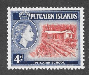 Pitcairn Islands Scott 31 MNHOG - 1958 4p Corrected Vignette - SCV $5.00