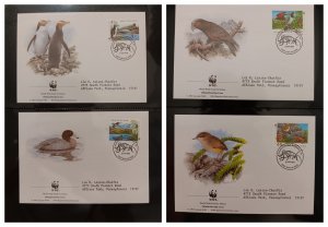 O) 1993  NEW ZEALAND,  WWF - WORLD WILDLIFE FUND,  PENGUIN - DOLPHIN - FUR SEAL,