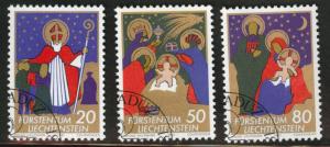 LIECHTENSTEIN Scott 726-728 Used CTO Christmas 1981 set