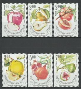 Bulgaria 1993 Fruits 6 MNH stamps