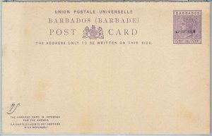 65806 - BARBADOS -   POSTAL STATIONERY DOUBLE CARD # 5 overprinted SPECIMEN