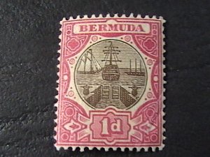 BERMUDA  # 34-MINT/HINGED--SINGLE--CARMINE-ROSE & BROWN--1906-10