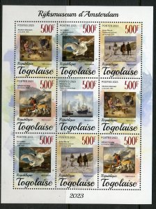 TOGO 2023 AMSTERDAM'S RIJKSMUSEUM PAINTINGS SHEET MINT NEVER HINGED